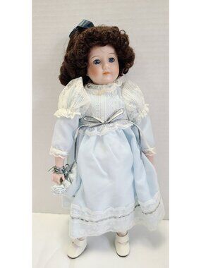 Porcelain Doll Chatelaine Fine Collectible Doll Vintage 80's with original Box